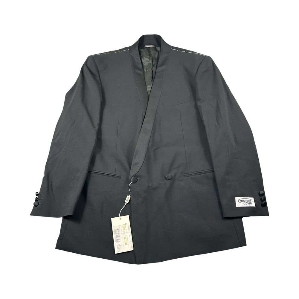 Missoni Black Wool VTG Dbl Breasted Shawlneck Satin Trim Mens Blazer 40R NWT